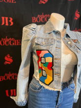 Load image into Gallery viewer, B Crop Denim Jacket
