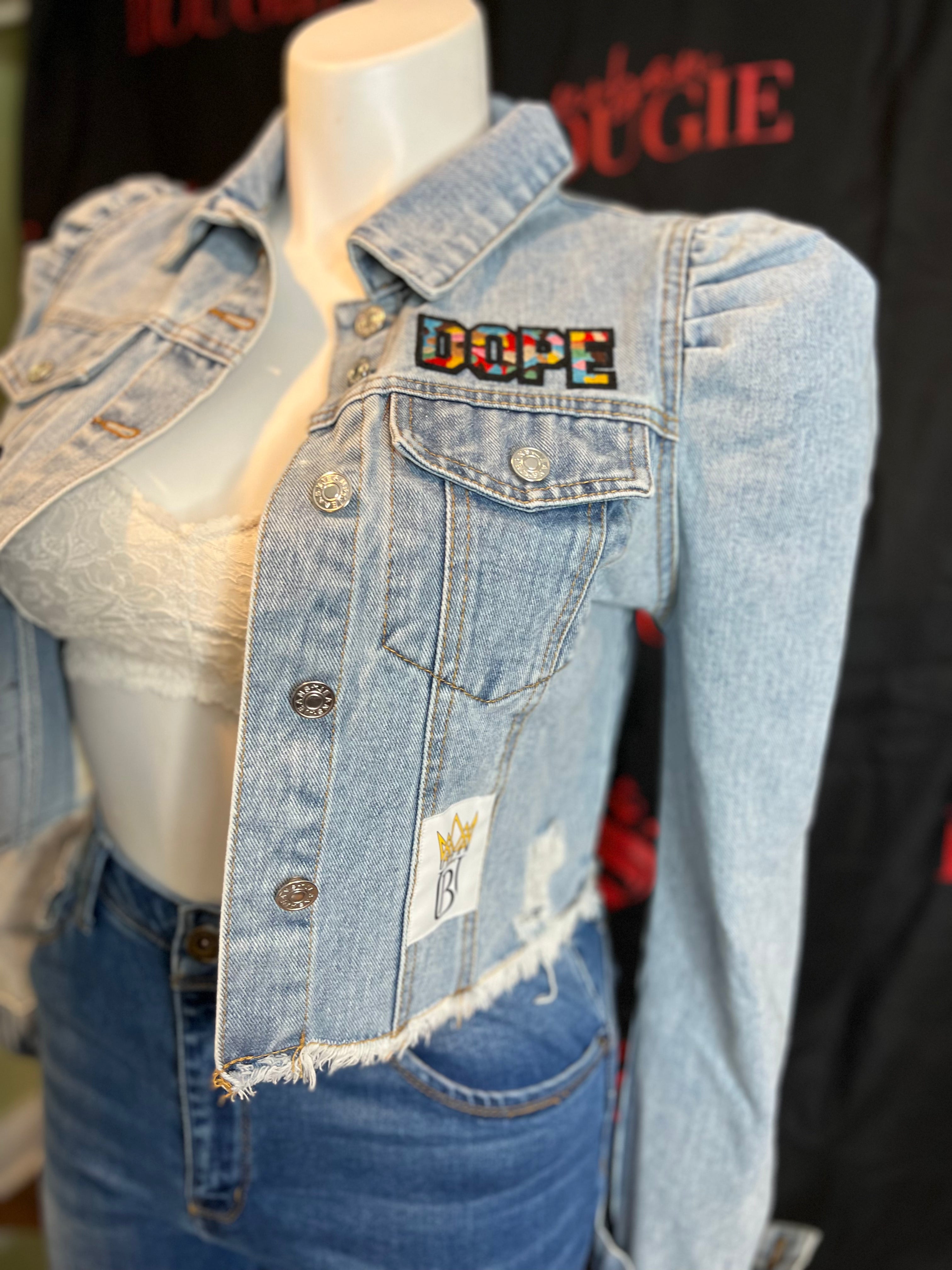 B Crop Denim Jacket