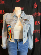 Load image into Gallery viewer, B Crop Denim Jacket
